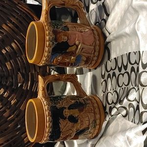 Vintage Japanese Ceramic Beer Steins